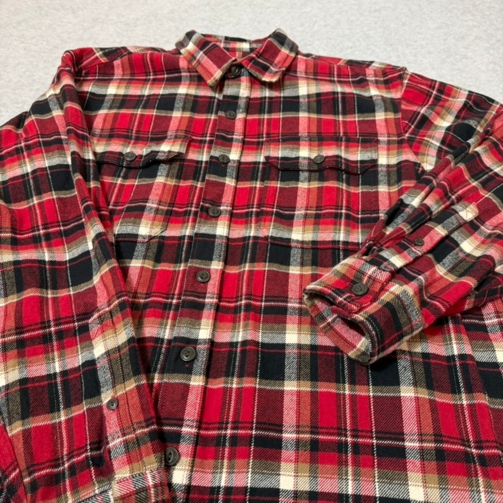 RedHead Heavyweight Flannel Shirt Men's XLT Red Black Plaid Cotton Workwear